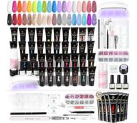 SAVILAND Kit Ricostruzione Unghie Gel Completo, 36 Colori 15g Poly Gel per Unghie Kit con Mini Lampada UV, Base Coat, Top Coat e Strumenti per Unghie, Ideale per Fai Da Te a Casa