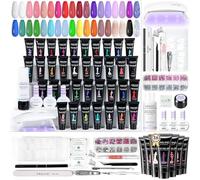 SAVILAND Kit Unghie Poly Gel: 36 Colori PolyGels Kit Starter Arricchisci Olio di Ricino VE Poly Nail Gel con Soluzione Slip Mini U V Lampada per Estensione Rapida Unghie Casa DIY1