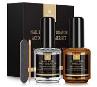 Saviland Nail Prep e Primer Unghie, 2PCS*15ML Aria Veloce Asciutto Nail Dehydrator e Acido Free Bonding Primer Lunga Durata Set Professionale Naturale per Acrilico Polvere e Smalto Unghie Gel