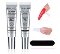 SAVILAND No Curing Colla Gel per Unghie con Remover: Colla Unghie Finte Solido 30 Giorni di Durata Prolungata, 15S Rimozione Rapida Rimuovi Colla per Unghie per Unghie Strumenti d'arte a Casa