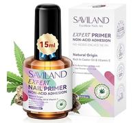 SAVILAND Primer Unghie No Lift: Primer per unghie senza acidi con ingrediente vitamina E e olio di ricino per unghie in gel acrilico, adesione ultra forte e legame proteico per unghie