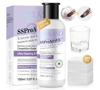 SAVILAND Pulitore Pennelli per Unghie Acriliche 150ml Base Vegetale con Olio di Ricino e Albero Del Tè, Detergente Forte con Piatto Dapprima per Tutti Pennelli Pulizia dei Pennelli per Nail Art