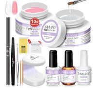 SAVILAND Ricostruzione Unghie Gel Kit Rosa e Chiaro con Mini Lampada UV, Top Gel, Disidratatore per Unghie, Primer per Legami PH non Acidi e Strumenti per Estensione delle Unghie