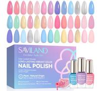 SAVILAND Set di 24 smalti vivaci per unghie, ad asciugatura rapida, a lunga durata, per donne, set di smalto a base d'acqua, per nail art fai da te
