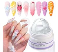 SAVILAND Solid Nail Extension Gel 3D Gel per Unghie Scolpite 15g Trasparente Gel per Unghie Scolpite Non Appiccicoso Utilizzabile a Casa e Salone, Richiede Lampada UV