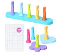 SAVILAND Supporto per unghie a pressione: forte supporto magnetico per unghie per dipingere le unghie, 9 supporti per unghie con basi multi-foro e 200 nastri biadesivi dopamina kit pratica per unghie