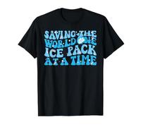 Saving The World One Ice Pack At A Time Maglietta con Stampa Grafica Economica