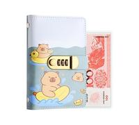 Savings Challenge Binder - Capybara Cash Storage Notebook with Lock | Savings Challenge Book | for Freelancers Graduates Students Beginners Families Couples Adults Home Office Apartment Travel