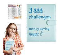 Savings Wallet Organizer - 24 x 18,5 x 3,5 cm Leather Money Binder, Expense Tracker | Durable PU Leather Cover with Multiple Slots, Perfect For Budget Planning Christmas Travel Finance Management