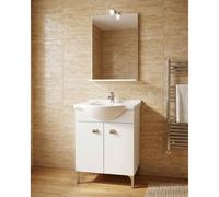 SAVINI DUE Mobile Bagno con Lavabo e Specchio 58 cm in Legno Bianco - Desy