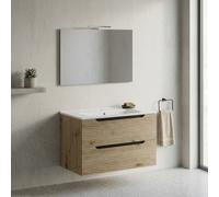 SAVINI DUE Mobile Bagno con Lavabo e Specchio 80 cm C-CO82-RO-D-02