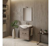 SAVINI DUE Mobile Bagno con Lavabo e Specchio Zaffiro 57 cm LED