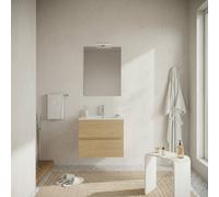 SAVINI DUE Mobile Bagno Sospeso 60 cm C-EA62-RN-02 con Lavabo e Specchio LED