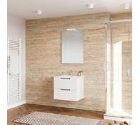 SAVINI DUE Mobile Bagno Sospeso con Lavabo e Specchio 60 cm Bianco - Ibiza