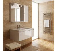 SAVINI DUE Mobile con Specchio Bagno 1 anta in Legno 60x16x57 cm Bianco