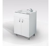 Savini Mobile Lavatoio in Legno con 2 Ante 60 x 60 x 85h cm Bianco 211B