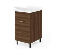 Savinidue Mobile con lavatoio 45 cm Rovere Moka 1 ANTA con Vasca e asse lavapanni 4797