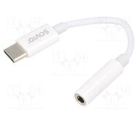 Adattatore audio Savio AK-51 USB-C DAC Mini Jack 3,5 mm Bianco 11 cm