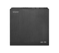 Savio AK-59 External slim CD/DVD Recorder R/RW USB-C/USB-A black Nero