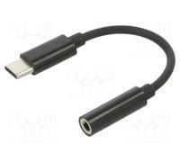 SAVAK-74 AK-74 Cavo Jack 3,5mm Femmina,USB C-Spina 0,12m Nero USB 3.1 SAVIO