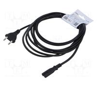Cavo di alimentazione Savio CL-185 5m C7 maschio-maschio rame nero 250V 2 pin
