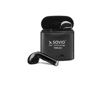 SAVIO TWS-02 - Bluetooth 5.0, Microfono integrato, Durata della batteria fino a 2 ore AURICOLARI WIRELESS, Nero