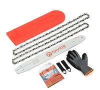 Savior Set di 2 catene per motosega con guida a catena e protezione, 35 cm 52 TG 1,1 mm