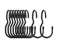 SAVITA 10 Pezzi Appendini per Borse, Ganci a Forma di S Resistenti Appendini per Borse Armadio Soggiorno Cucina Bagno Ganci a S per Appendere Vestiti Jeans Cappelli Cinture Piante (Nero)