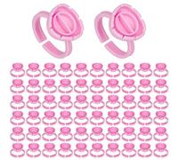 SAVITA 100 Pezzi Anelli di Colla Ciglia, Usa e Getta Coppe a Ventaglio per Ciglia, Tazze per Anelli per Tatuaggi Coppe per Fiori per Extension Ciglia (Rosa)