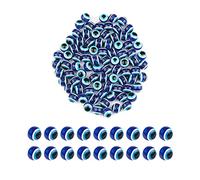 SAVITA 100 Pezzi blu perline del malocchio bulbo oculare distanziatore perline perline in resina fatte a mano charms per bracciali fai da te collana creazione di gioielli (12 mm)