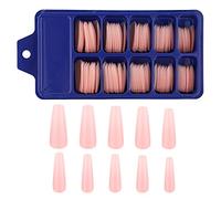 SAVITA 100 Pezzi Di Unghie Lunghe Da Ballerina Unghie Finte a Copertura Totale Punte Per Unghie Acriliche Con Scatola Per Saloni Di Bellezza e Nail Art Fai-Da-Te 10 Misure (Rosa Nudo)