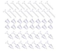 SAVITA 100pz Orecchini Trasparenti, Plastica Chiusure per Orecchini Ricambi Spille Trasparenti e Retro per Orecchini per Uomo Donna Forniture Fai Da Te, 3mm(50 Paia)