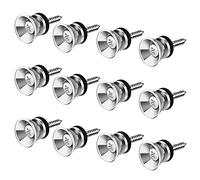 SAVITA 12 Pezzi 2.3x1.2cm Serratura della Cinghia della Chitarra, Forte Metallo Tracolla Pulsanti Chitarra Guitar strap Lock con Viti Kit per Acustica Elettrica Classica, Basso, Ukulele (Argento)