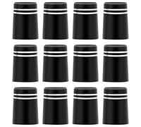 SAVITA 12 Pezzi Ghiere da Golf, Ghiere Coniche da Golf Nere 370 Ferrules Golf per Alberi a Cuneo in Ferro con Punta Conica con Due Anelli di Rifinitura in Argento Accessori da Golf