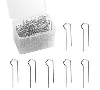 SAVITA 120 Pezzi 4,3 cm Spille a U Floreali, Floral Pins Spille a Forma di Felce con Spilla a U Floreale con Scatola per Decorazioni Natalizie con Ghirlande di Paglia (Argento)