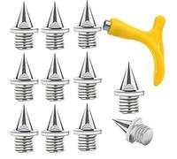 Savita 120 Pezzi 6mm Track Spikes in Acciaio Inossidabile con Chiave a Punte da 1 Pezzo, Tacchetti di Ricambio Shoe Spikes per Scarpe da Pista Scarpe Sportive Jogging Corsa (Argento)