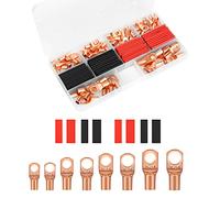 SAVITA 120 Pezzi Kit di Terminali Rame, 4/6/8/10/12 AWG Inclusi 60 Pezzi Capicorda Elettrici Capicorda e 60 Guaina Termorestringente Capicorda Elettrici per Crimpatura del Cavo Elettrico