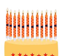 SAVITA 12pz Candeline Compleanno Anime, Gialle e Rosse Stampa a Stelle Candeline per Torta di Compleanno Topper Cupcake per Ragazzo e Marito Decorazione Feste a Tema Cartone Animato Forniture