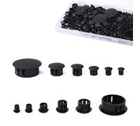 SAVITA 155 pezzi 6 misure Tappi per Fori in Plastica, 3/16", 1/4", 5/16", 3/8", 1/2", 1" Tappi Copriforo Tappi Copriforo Tappi Armadio Copriforo per Cucina Armadio Mobilia (Nero)