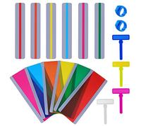 SAVITA 18 Pezzi Strisce di Lettura Guidate Set, Rilevatori di Dita Strisce di Lettura Evidenziazione Strisce Colorate Sovrapposte Strumenti Dislessia per Studenti Bambini per Aiutare a Leggere