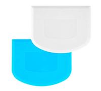 SAVITA 2 Pezzi 12x9,5cm Spatola per Impasto, Tarocco Plastica Tagliapasta Spatola Multifunzione Raschietto in Plastica per Pasticceria Torta Impasto Pane Pizza Cottura al Forno (Bianco e Blu)