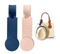 SAVITA 2 Pezzi di Clip Magnetica per Cappello, Fermaglio Portatile in Silicone per Borse da Viaggio Cestini Borsette Accessori per Cappelli a Mani Libere da Viaggio All'Aperto (Blu+Rosa)