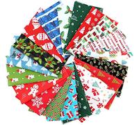 SAVITA 20 pezzi 20 x 25 cm pacchetti di tessuto di cotone di Natale, ricami natalizi, panno per cucire, Natale a mano, tessuto di cotone, Natale, fai da te, tessuto di cotone, decorazione di Natale,