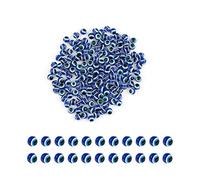 SAVITA 200 pezzi blu perline del malocchio bulbo oculare distanziatore perline perline in resina fatte a mano charms per bracciali fai da te collana creazione di gioielli (6mm)