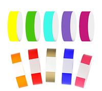 SAVITA 200 Pezzi Braccialetti Colorati in Carta, Resistenti Allo Strappo Colorati Braccialetti al Neon Impermeabili Braccialetti Usa e Getta per Eventi Feste (10 Colori)