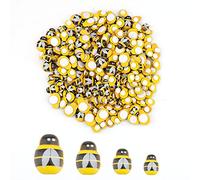 SAVITA 200 Pezzi Piccola ape di Legno Abbellimento Flatback Autoadesiva Adesivi per api per Scrapbooking Artigianale Decorazioni Fai-da-te, Baby Shower, Compleanno, Festa