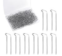 SAVITA 200 Pezzi Spilli per Quilting da Cucito a Forma di U, Spilli a Forchetta Spilli Artigianali in Acciaio Inossidabile Spilli Doppi Spilli Dritti per Cucito Decorazioni (Lunghezza 0,9 Inch)