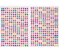SAVITA 2000+ Strass Adesivi 3D Glitter Sparkle Crystal Stickers per Bambini più Colori e Forme(4 Fogli)