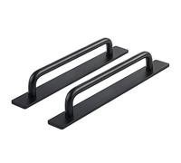 SAVITA 212 mm Maniglia Adesiva per Porta, 2 Pezzi Maniglia Autoadesiva per Mobili Maniglie Push Pull Door Handle per Cucina Armadi Cassettiere Ante Dell'Armadio (Nero Opaco)
