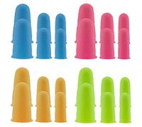 SAVITA 24 Pezzi di Protezioni per Le Dita in Silicone, Punte per Le Dita in Gomma Colorata, Tappi Copri-Dita, per Lavori di Cucito con Colla a Caldo Adesivi al Miele in Resina di Cera Scrittura